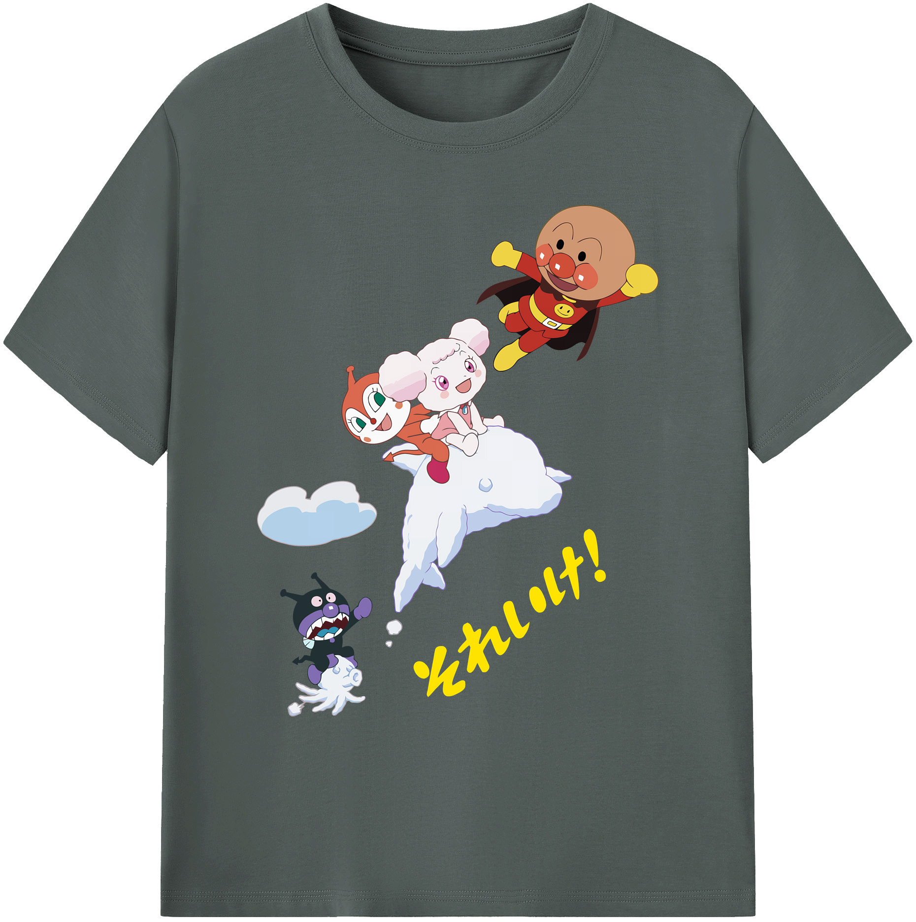 （画像用） アンパンマン Anpanman 綿100％ メンズ半袖Tシャツ｜肌触りやわらか＆通気性